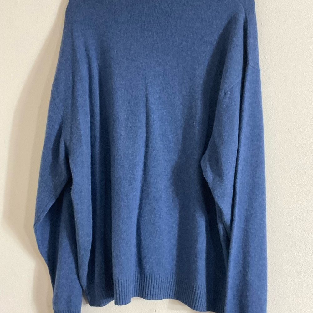 Orvis Sweater Mens Size XL Blue 100% Cashmere Crew Neck Pullover - Picture 4 of 8